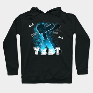 Yeet Dab - Dabbing Trendy Dance Emote Meme - Autumn Fall Kids Teens  - Stickman - Light Blue Hoodie